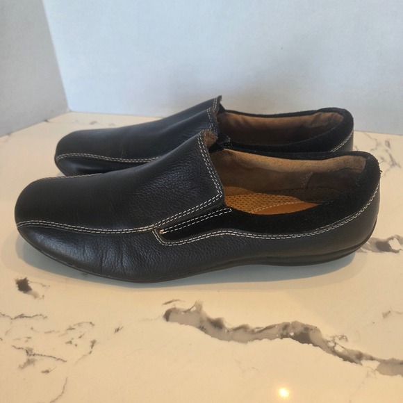 Natural Soul by Naturalizer Leather Slip on Loafers Cushioned Comfort Blk 11 - Picture 3 of 11